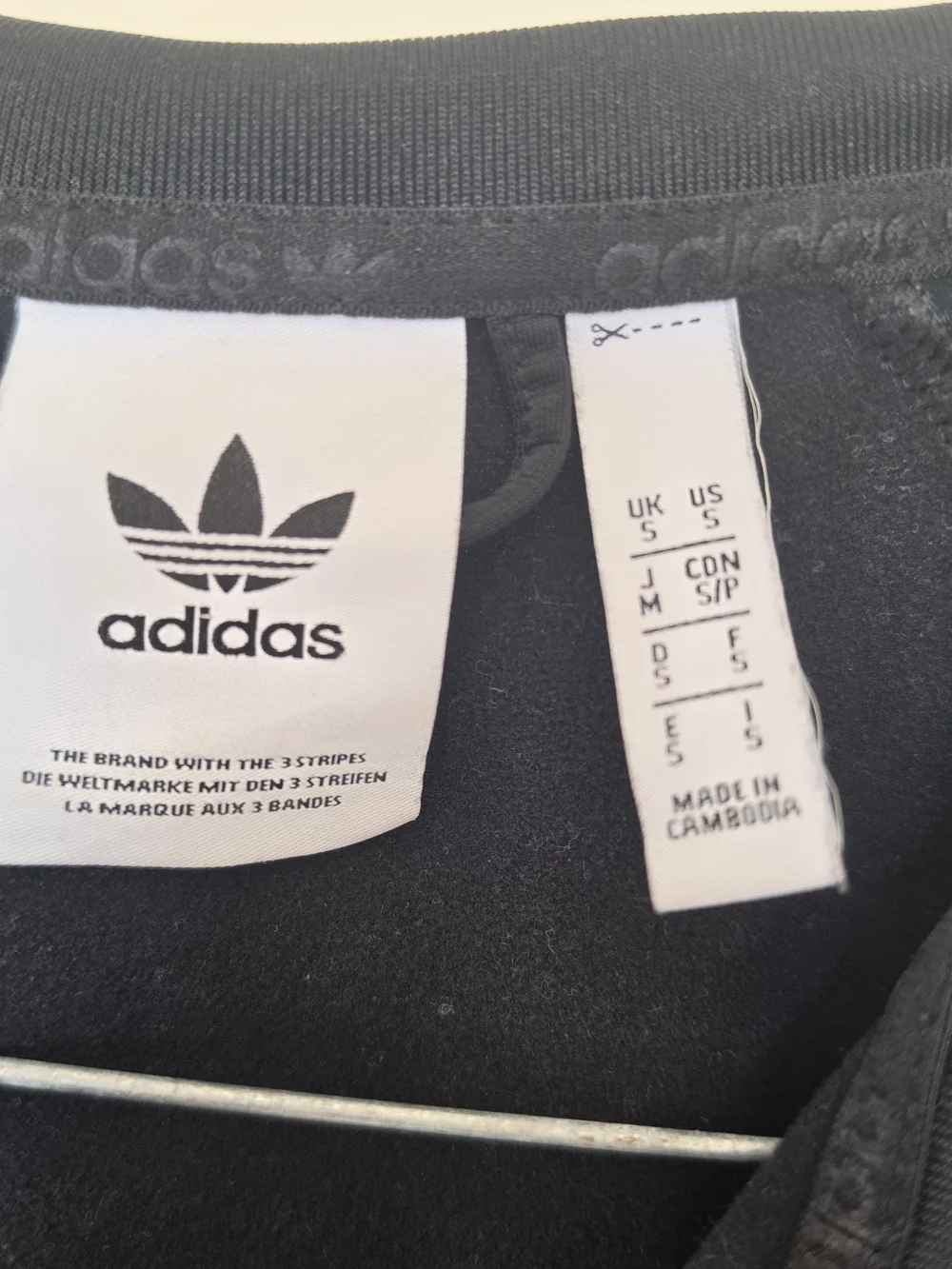 adidas Black Track Jacket with Gold & Gray Stripes Size Small